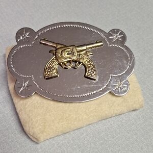 Silver and Gold Western Belt Buckle